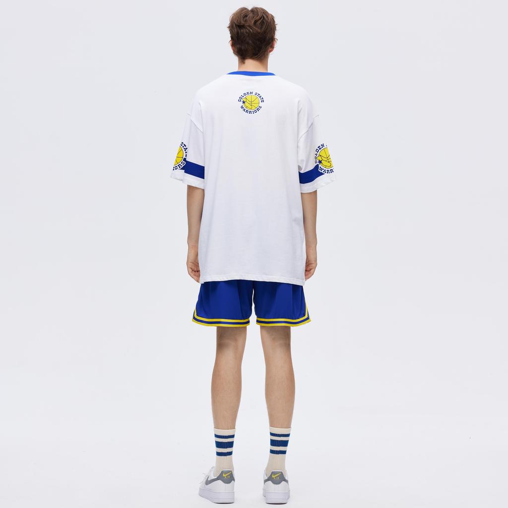 Mitchell Ness X NBA T Shirt Unisex White FC9265-GSWWHIT