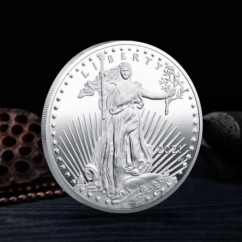 Statue of Liberty - Commemorative Coin Collection Metal 3D Relief Commemorative Medal Badge