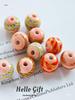 12mm West Asian Threaded Ribbon Candy Color Round Glass Beads for DIY Handmade Crafts