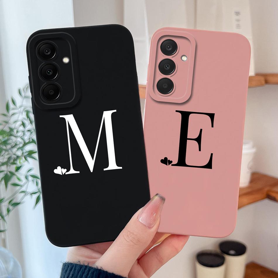 For Samsung Galaxy A17 A07 A37 A57 Phone Case Heart Letters Soft Liquid Silicone Back Cover Camera Protection High Quality Funda