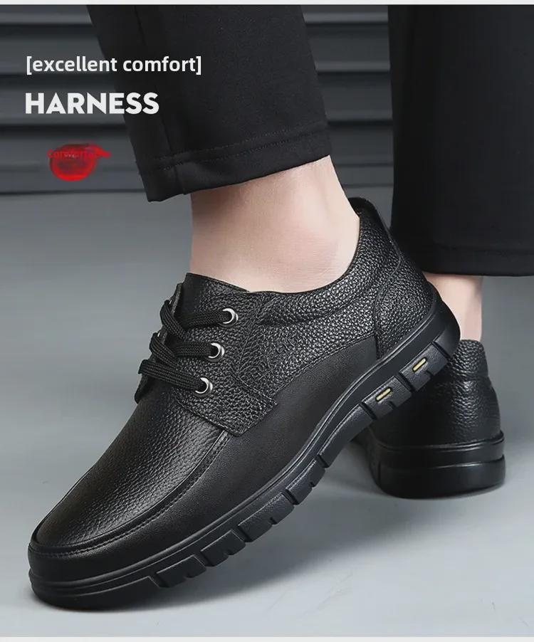 Men's Kitchen King Waterproof Non-Slip Chef Work Shoes, Oil-Resistant Leather for Spring/Autumn Casual Wear.