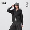 Semir Women's Detachable Fur Hooded Knit Cardigan