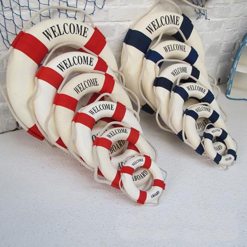 Mediterranean Family Adorment Life Buoy Crafts Wall Sticker Room Decoration Life Ring Home Decor
