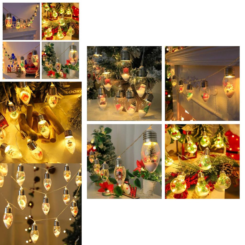 Joyous Christmas Decoration Lights With Cartoon Characters And Transparent Bulbs For Festive Cheer