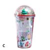 Creative 450ML Santa Claus Double Wall Cup Portable Cute Cartoon Flash Water Bottle Straw Milk Cup Christmas Decor Drinking Mug