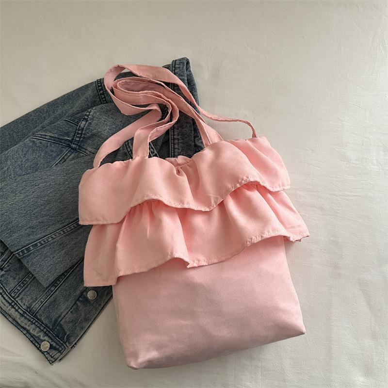 2025 girls spring new pleated ballet style multi-layer skirt design single shoulder portable tote bag super popular