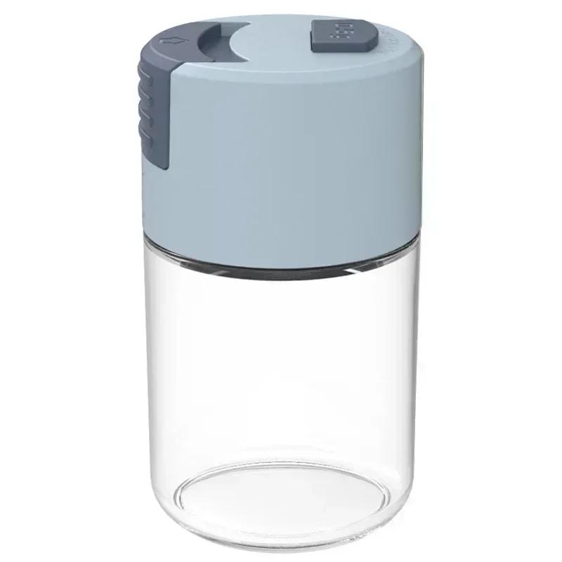 Kitchen Portable Tools Pressed Salt Control Shaker Dosing Salt Shaker Sealed Moisture Resistant Glass Shaker for Salt Storage