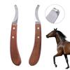 1Pc Horse Hoof Knife With Wooden Handle Stainless Steel Cutter Multi-functional Right/Left Hand Cattle Donkey Foot Pruning Tools