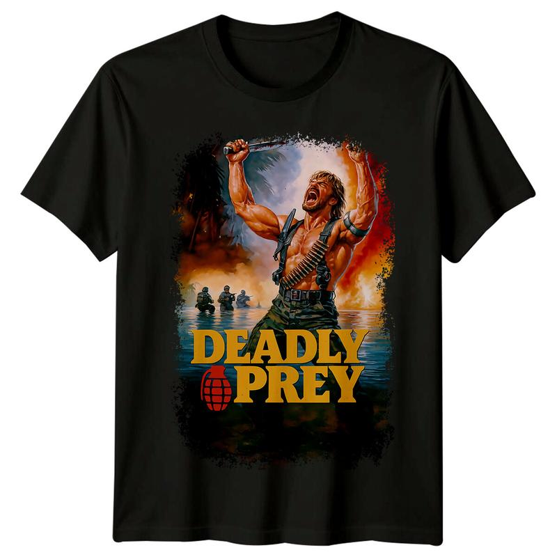 

Deadly Prey (1987) Movie Poster Inspired Unisex T-Shirt Retro 80s Tee XL