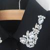 Yousheng Women Rhinestone Fake Collar Detachable Chiffon Dickey False Collar with Adjustable Straps Half-Length Fake Shirts Collar for Festive Party