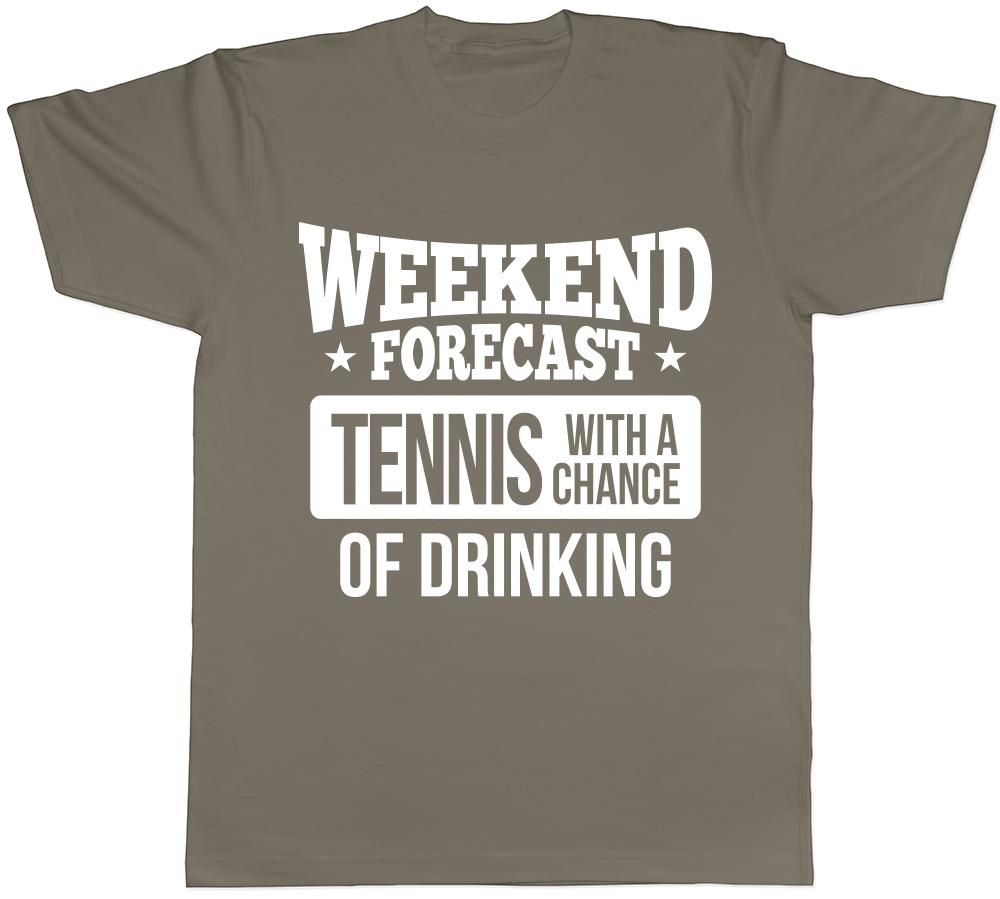 Weekend Forecast Tennis with a Chance of Drinking Unisexs Unisexs Ladies TShirt Tee