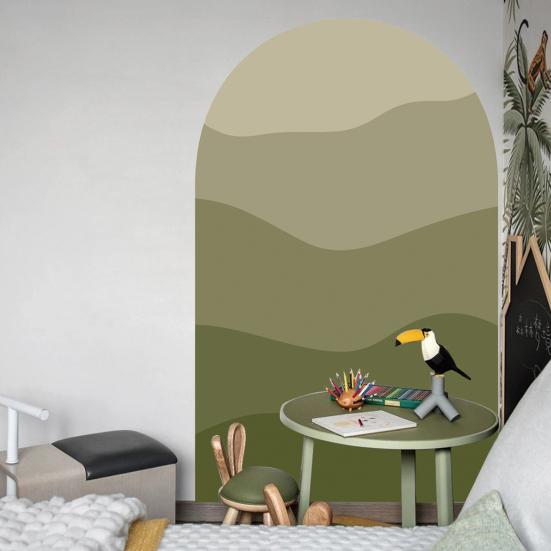Wall Decal Boho Style Gradient Color Block Arch Removable Adhesive DIY PVC Home Indoor Wall Paper Sticker Household Supplies