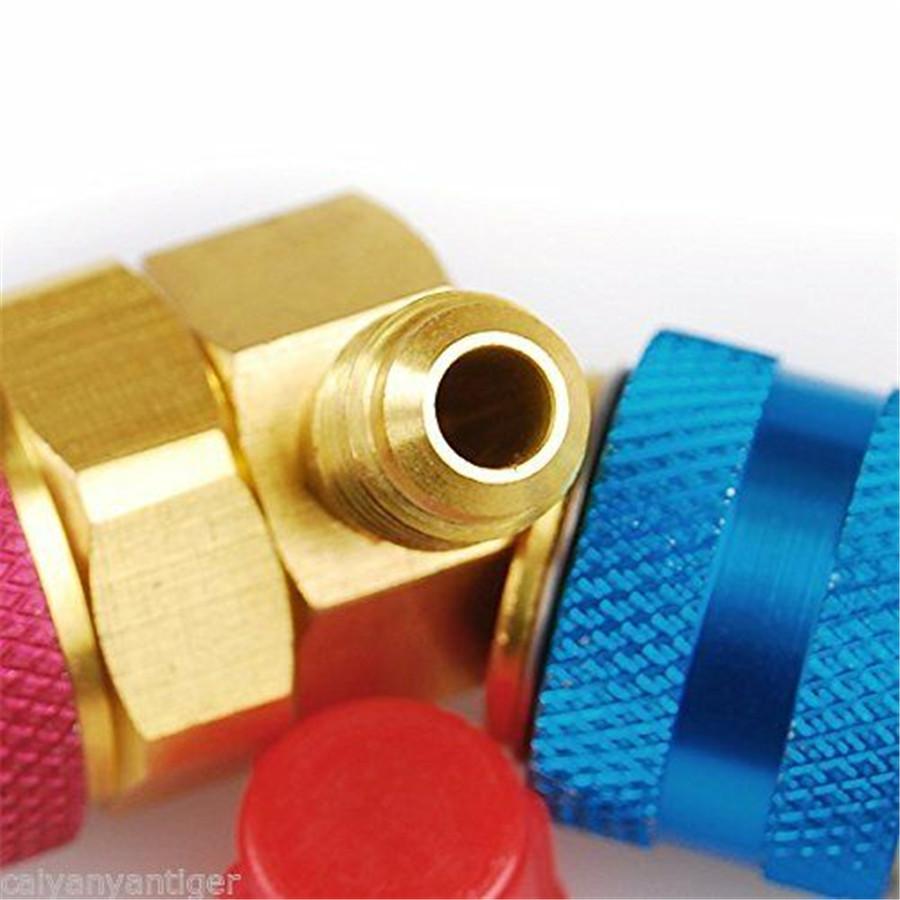 Pair Car A/C R134a High Low Side Quick Coupler SAE Fitting Adapter