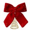 Premium Metal Fabric Tree Top Bowknot Ornament Safe For Kids Pet Easy Setups Holiday Decoration