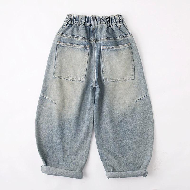 Spring Boys' Soft Denim Wide-Leg Jeans - Korean Style
