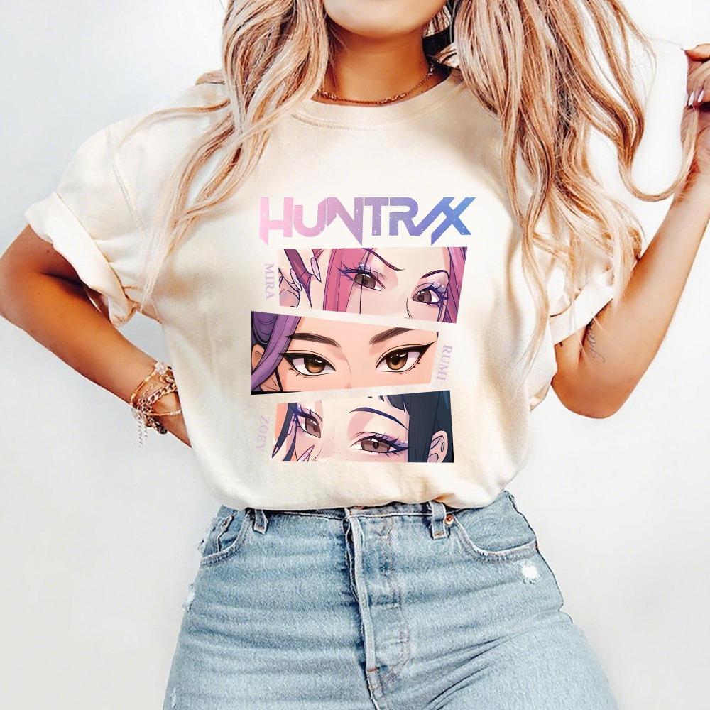 Рубашка Охотника на Демонов Футболка Huntrix Girl Футболка K-pop Идол Группы Мерч Охотника на Демонов Подарок для Фаната Футболка XS
