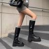 Niche design sweet and cool Spice girl platform knight boots autumn and winter new simple fashion high boots comfortable long boots look thin