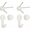 Waki Sangyo Plaster Nails with Mini Hooks, for Plaster Walls, Rentals, Pinhole, Set of 2, White, WF-145