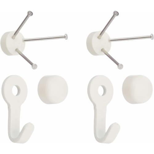 

Waki Sangyo Plaster Nails with Mini Hooks, for Plaster Walls, Rentals, Pinhole, Set of 2, White, WF-145