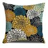 Colorful Floral Yellow Red Pattern Printed Soft Square Pillowslip  Blend Cushion Cover Pillowcase Living Room Home Decor