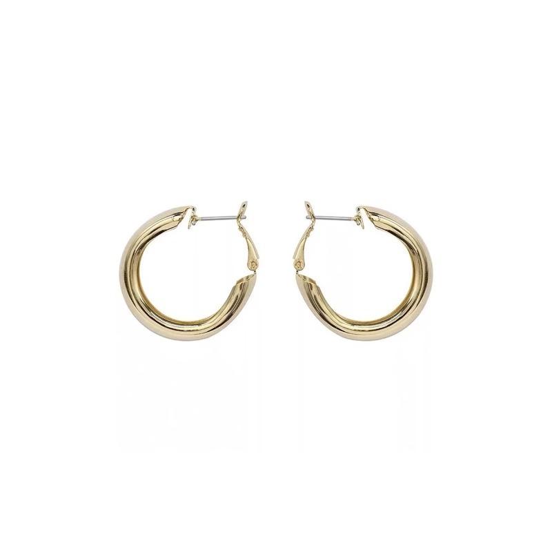 New European and American metal geometric circle earrings Internet celebrity temperament high sense versatile ear pendant popular silver