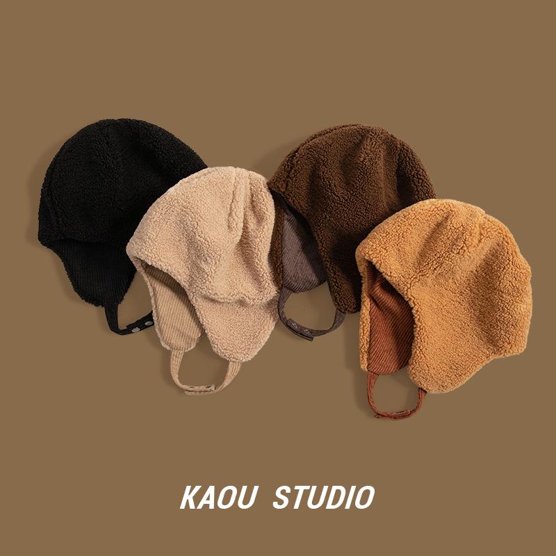 Supck winter warm and fleece double-sided can wear lamb fleece outdoor cycling ear protection windproof thickened hair