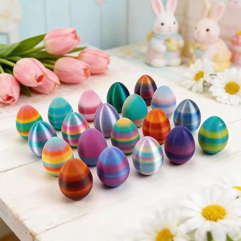 Easter Bunny Ornament 3D Printed Ornament Cute Rabbit Eggs 3d Printing Easter Eggs Desk Accessories Easter Day Party Gift