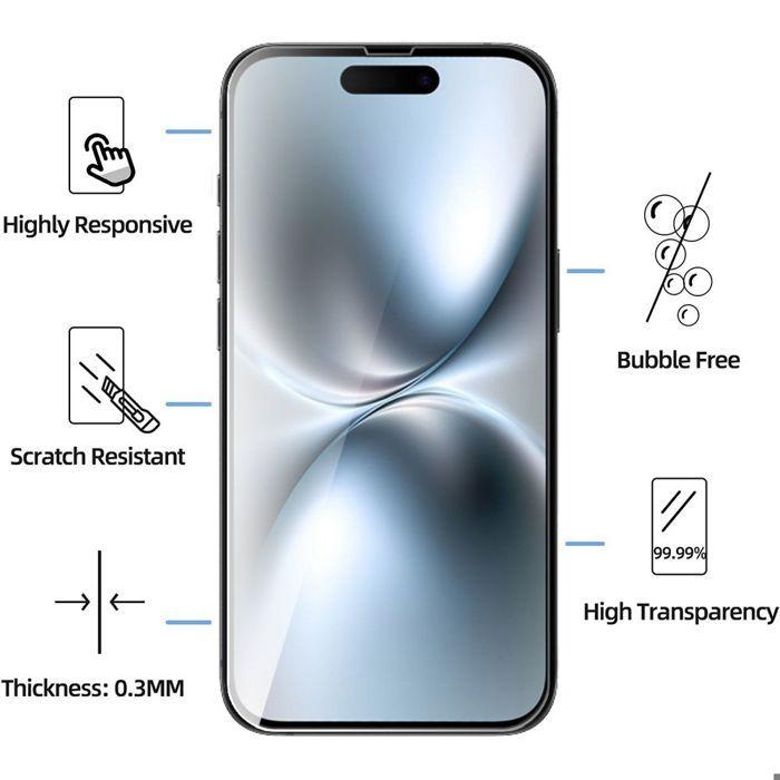 Verre Trempé pour iPhone 17e - 3 Protection d'écran 9H Antichoc Anti-Rayures Solide