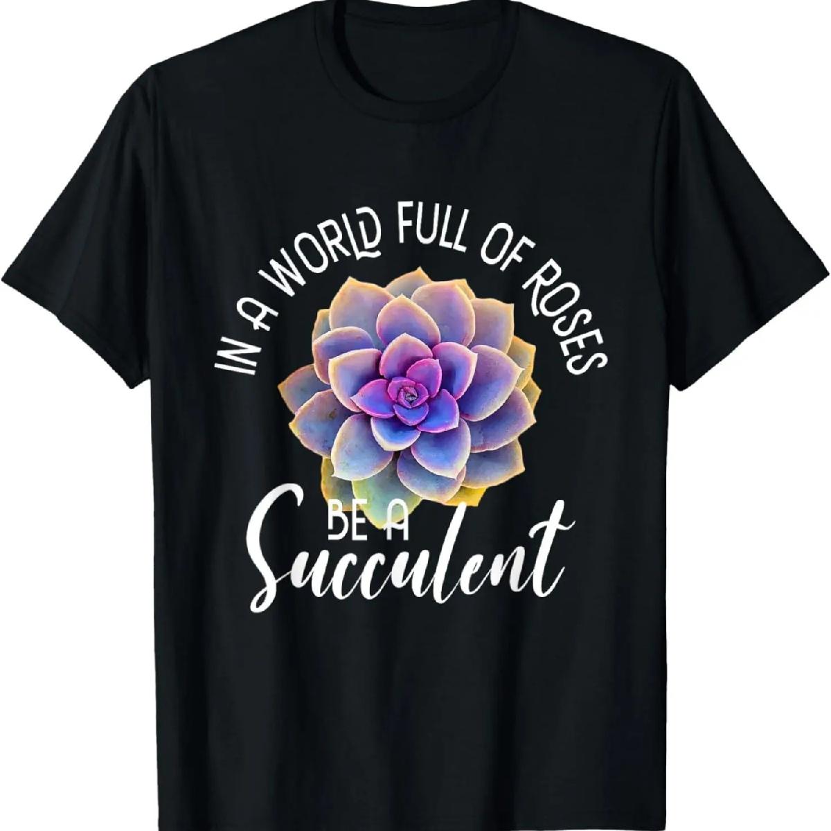 In A World Full Of Roses Be A Succulent - Gardener Gardening T-Shirt S