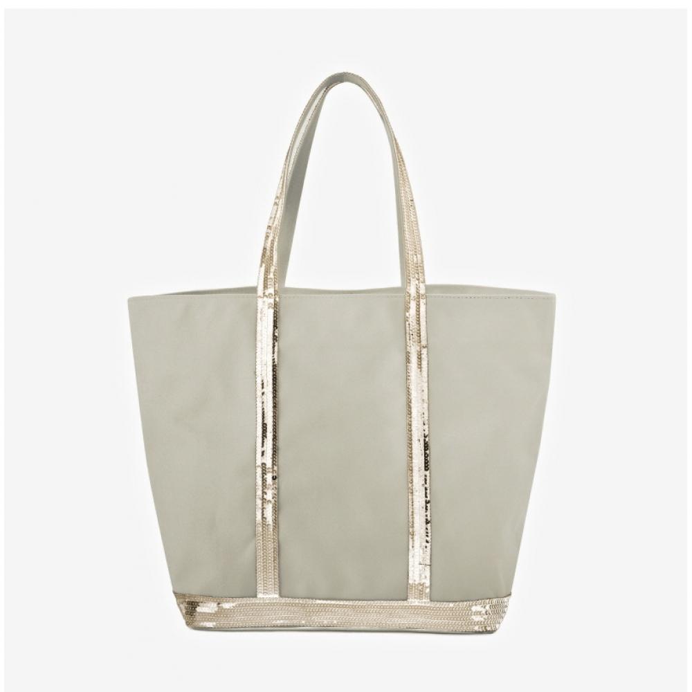 Vanessabruno Große L Cabas Pailletten Baumwolltasche
