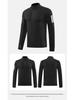 Men's Quick-Dry Long Sleeve Half-Zip Stand Collar Running T-Shirt - Breathable Autumn/Winter Base Layer
