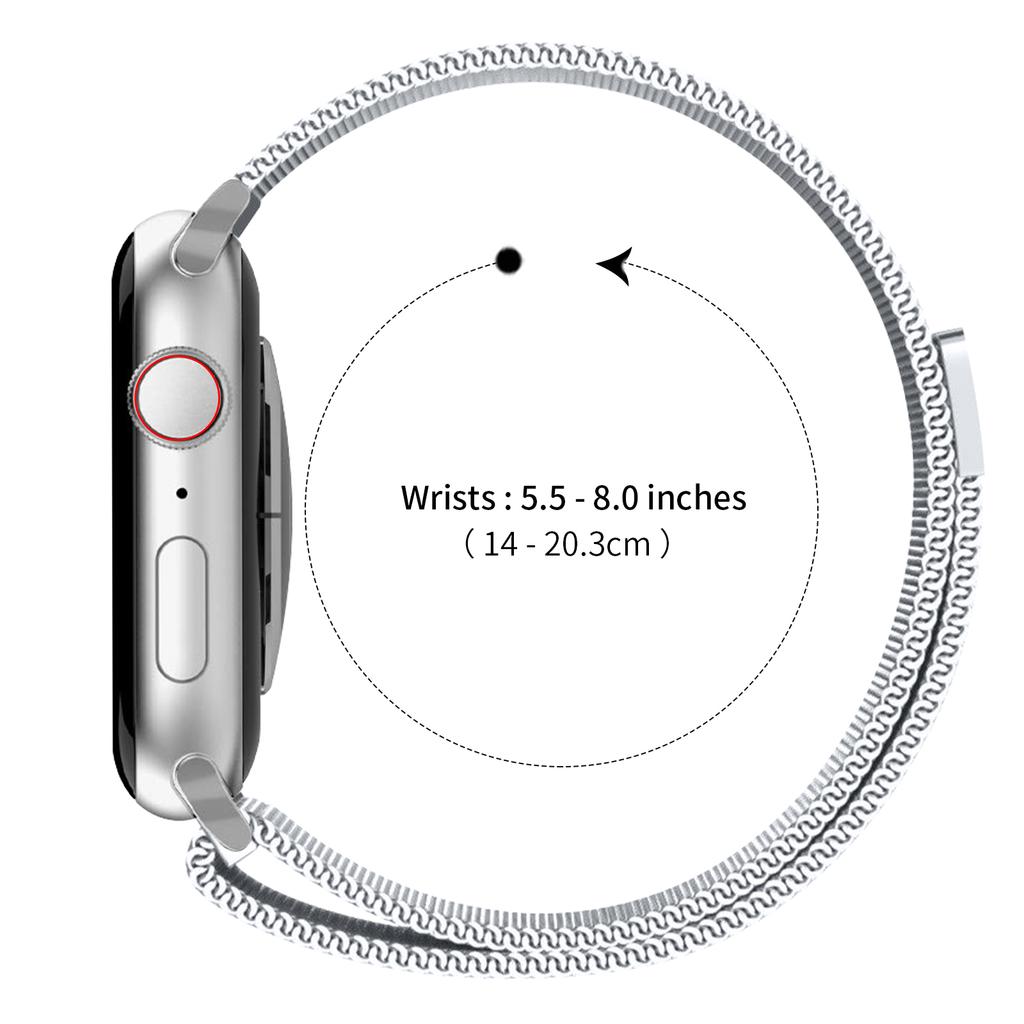 Watch Band for Apple Watch Series 11 10 42mm / 9 8 7 41mm / SE3 SE2 SE 6 5 4 40mm / 3 2 1 38mm Stainless Steel Milanese Magnetic Strap