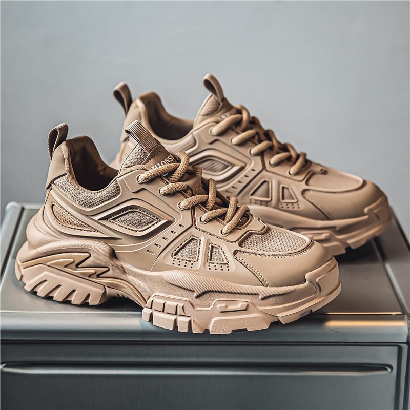 

Men s summer new breathable dad shoes teen mesh trendy shoes student casual fashion non-slip running shoes 39 хаки