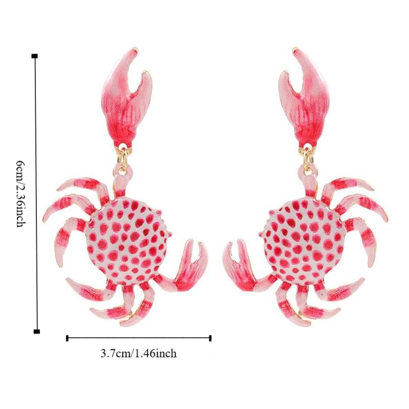 1 Pair Creative Crab Earrings Fashion Ear Jewelry Animal Earrings  Beach Vacation Accessory