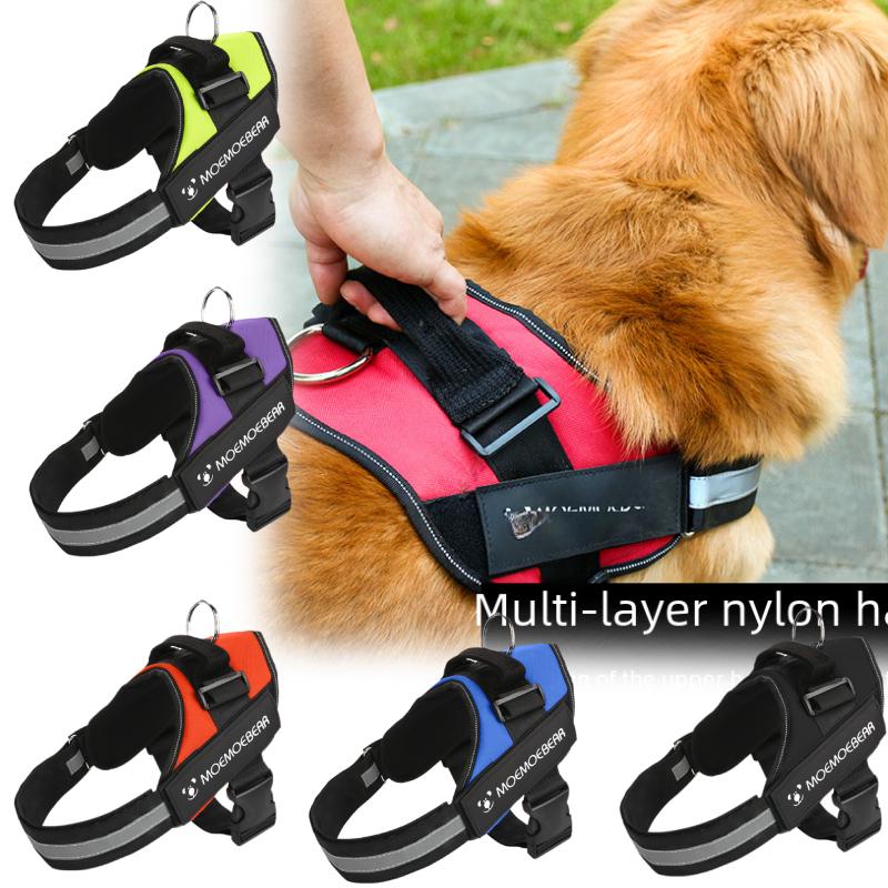 Reflective Dog Harness Pet Vest Puppy Lead Oxford Puppy Outdoor Walking Strap