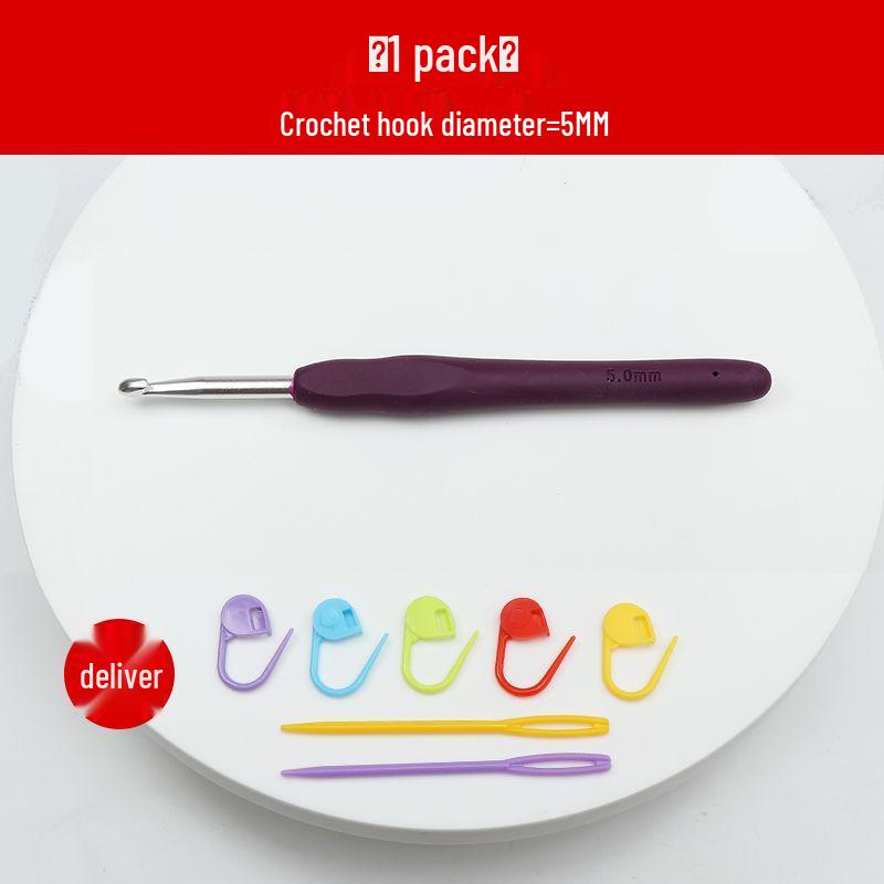 Crochet Hook Set with Soft Handle & Stainless Steel Needles for DIY Handmade Knitting