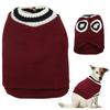 Pet Knitwear V Neck College Style Dog Knitted Autumn and Winter Vest for Cat Dog Rabbits ChinchillaWine Red M