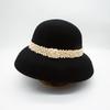 Hepburn Elegant French Retro Black Bell-Shaped Basin Hat Women'S Autumn And Winter Xiaoxiang British Woolen Top Hat Felt Fisherman
