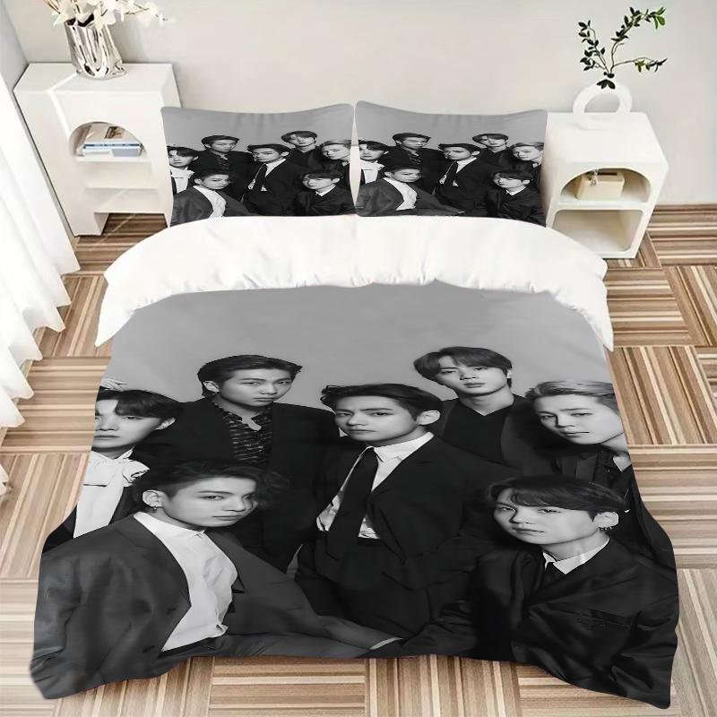 3Pcs Boy Group Portrait Bedding Sets For All Sizes New 3D Printed Bed Cover Comforter Duvet Cover Pillowcase Bedroom Decoration