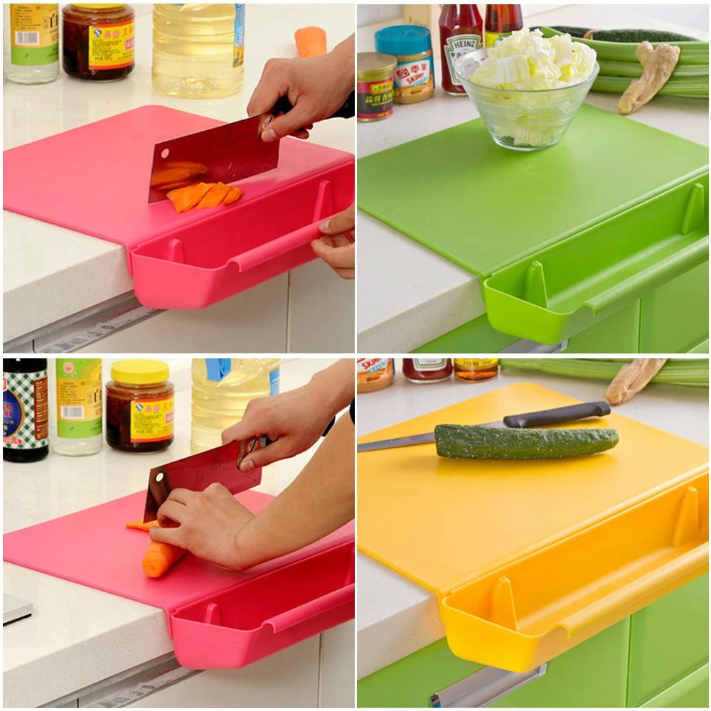 Multifunctional Creative Chopping Board Frosted Kitchen Cutting Board  Slot Cutting Vegetable Meat Tools Kitchen  Accessories