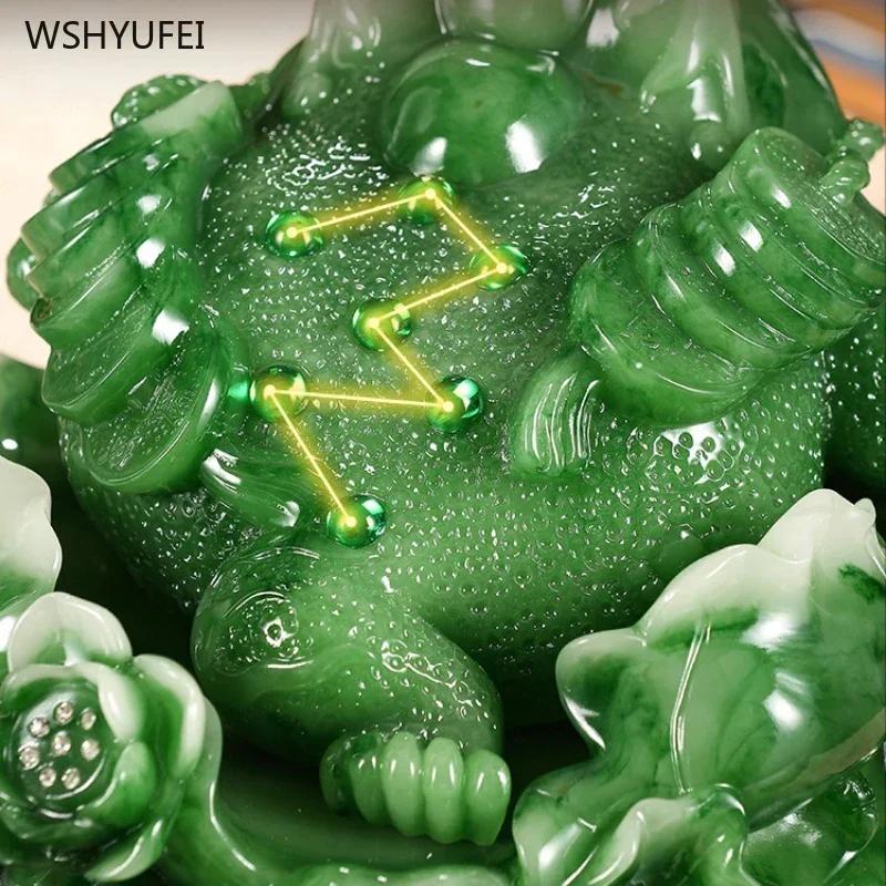 1pc Resin Treasure Golden Toad Ornament Housewarming Gift Living Room Entrance Bookcase Home Decoration Attract Wealth Sculpture