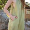Women's 2025 Spring/Summer French Tassel Spaghetti Strap Tencel Linen Beach Dress