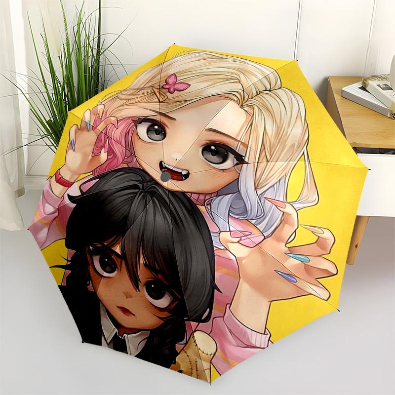 

1pc Automatic Opening/Closing Outdoor Umbrella with Cute Cartoon Characters - Perfect for Fans, Travelers, Daily Use, and Festive Gifts! Featurin
