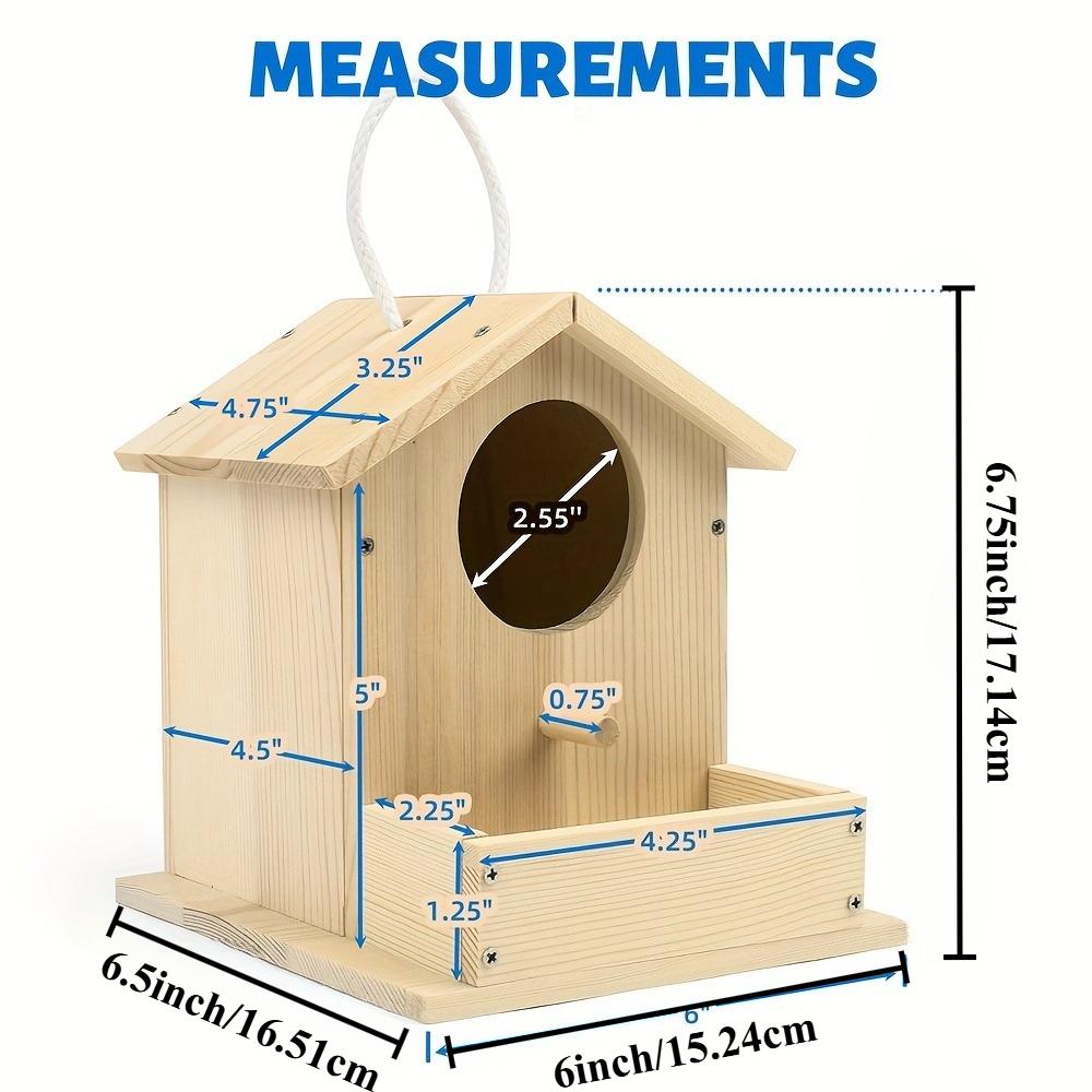 DIY Wooden Bird House Kits Creative Arts and Crafts Set for Kids & Adults Unfinished Wood Birdhouses with Paint Strips Brushes