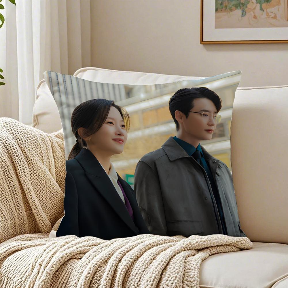 Korean Drama L-Law And The City Cushion Cover Linen Pillowcase Soft For Sofa Bed Home Room Decor