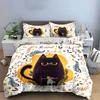 "Cat Art Decor Three-Piece" Bedding Set with 1 Duvet Cover 2 Pillowcases Single Double King Queen, Gift