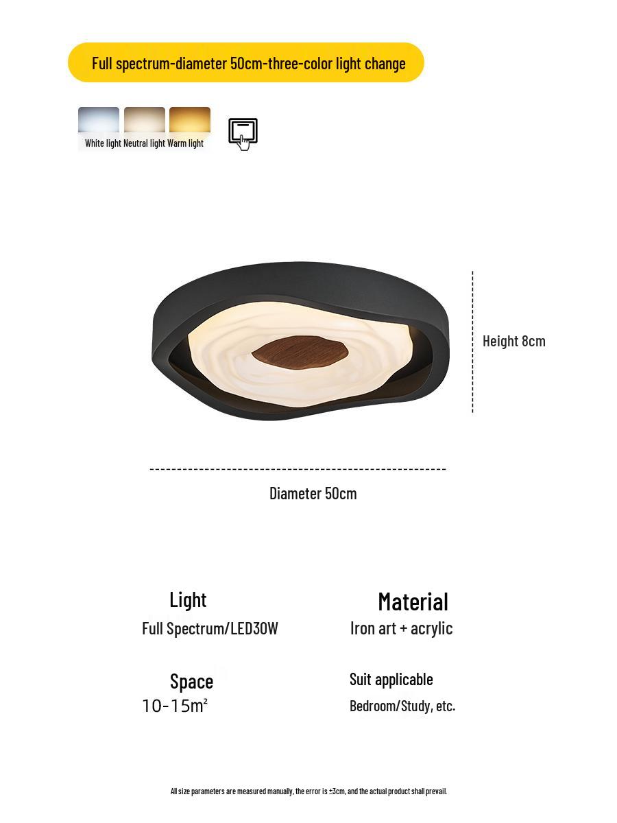 

Italian Doughnut Ceiling Light - Minimalist Designer Art for Master Bedroom Sand Black - Diameter 50CM