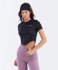 HDEX Women'S Assist Curved Hem Crop Short Sleeve (Black)