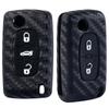 Carbon Fibre style Car Flip Key Case Cover for Peugeot 107 207 307 308 407 607 3008 5008 for Citroen Xsara Picasso C5 C6 C8