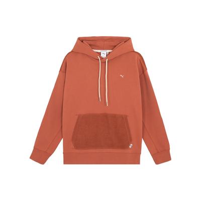 Puma Mmq Sweat à capuche Color Block Ample Décontracté à Capuche Manches Longues Sweat-shirt Unisexe Fruit-Vigne-Marron 623053-41